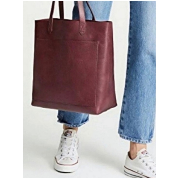 Madewell Handbags - Madewell Medium Transport Leather Tote Cabernet